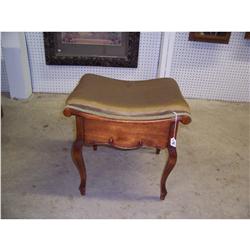 Victorian Sewing Stool With Satin Top
