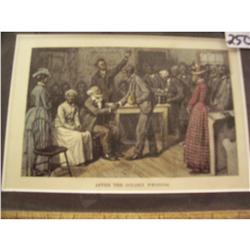 Hand Colored Litho Of Negro Figures