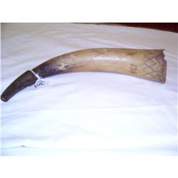 Old Powder Horn Dated 1861 12" Long