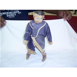 Early Asian Cloth Doll w/ Human Hair