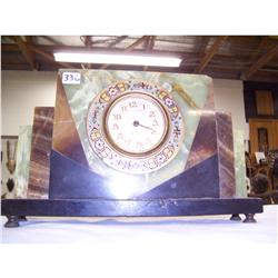 Art Deco Mantle Clock Alabaster