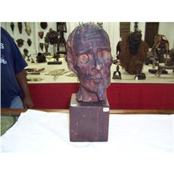 Large Carved Wooden Head From Santos