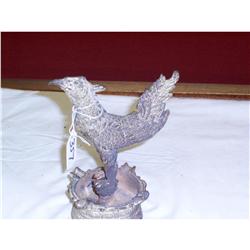 Bronze Art Deco Chicken Ashtray