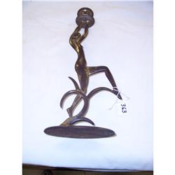 Art Deco Bronze Candlestick