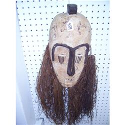 Lega Tribal Mask With Raffia
