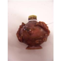Carved Oriental Snuff Bottle 2"