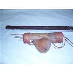 Primitive Tribal Blow Gun w/ Quills
