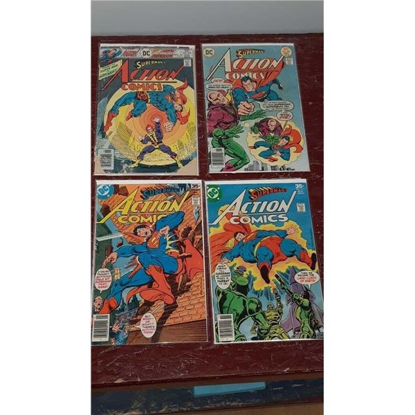 4 Vintage Superman DC Action Comics