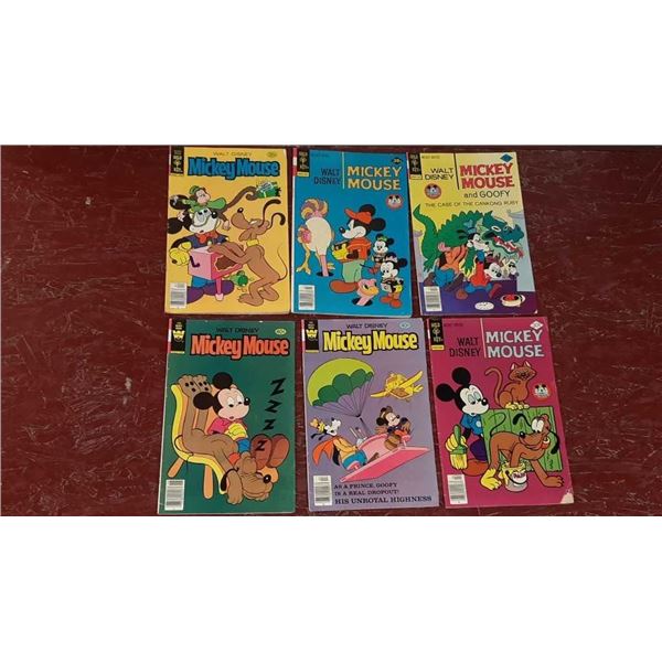 6 Vintage Mickey Mouse comic books