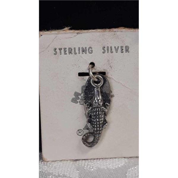 Sterling silver San Diego alligator pendant