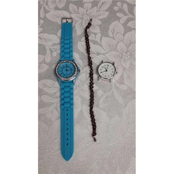 Watches and beaded bracelet