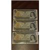 Image 1 : 3 CANADIAN 1973 UNC DOLLAR NOTES MK9382459-61