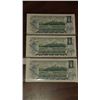 Image 2 : 3 CANADIAN 1973 UNC DOLLAR NOTES MK9382459-61