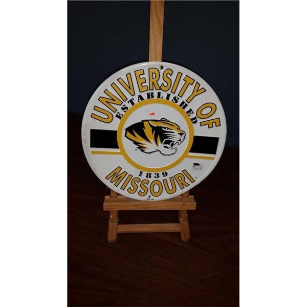 12  UNIVERSITY OF MISSOURI METAL SIGN