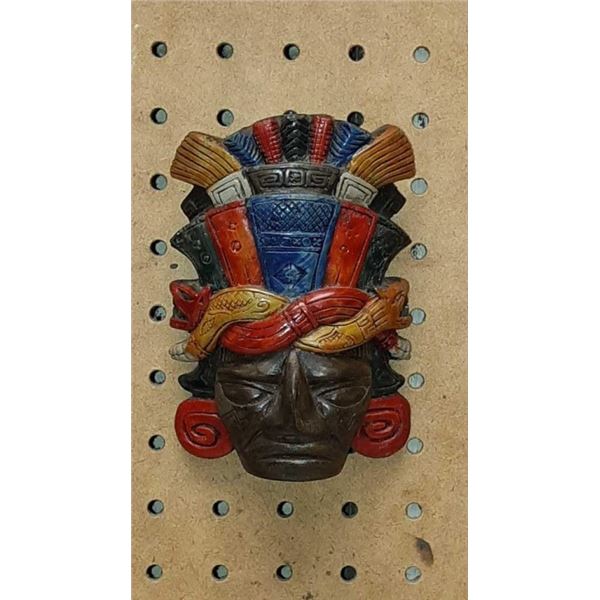 Ceramic Aztec mask 3.5 inch by 5.25 inch by 1.75 inch