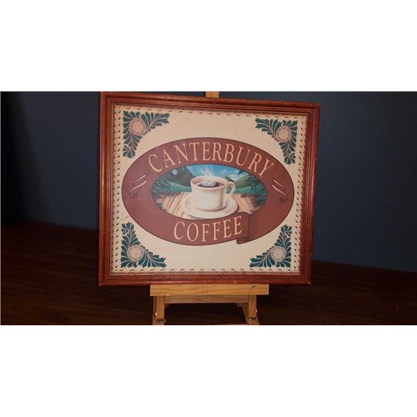 CANTEBURY COFFEE SIGN 15" X 13" NO GLASS