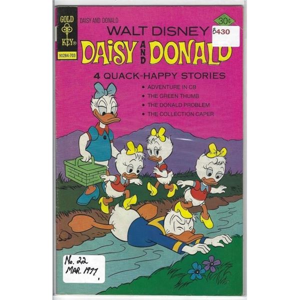 1977 GOLD KEY COMICS DAISY & DONALD #22 30 CENTS