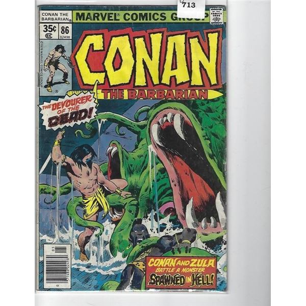 "CONAN THE BARBARIAN" MARVEL COMIC #86 02498 35 CENTS