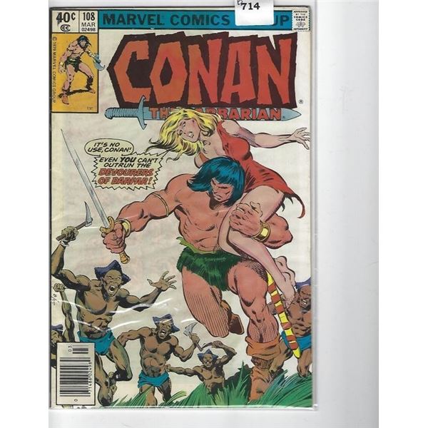 "CONAN THE BARBARIAN" MARVEL COMIC #108 MAR 02498 40 CENTS