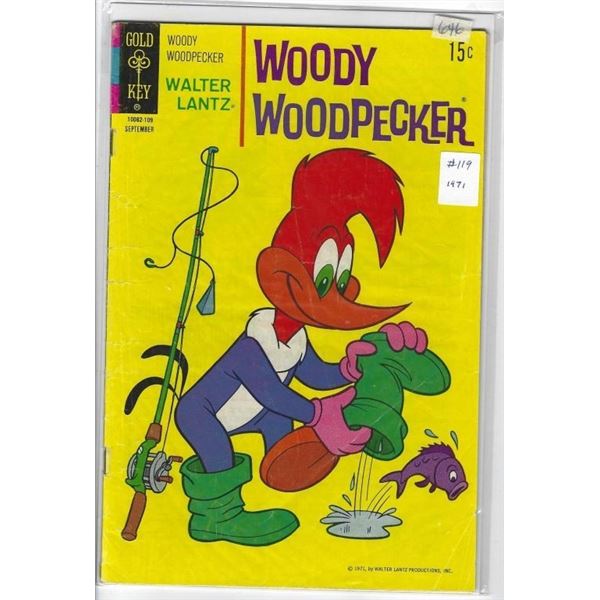 1971 "WOODY WOODPECKER" GOLD KEY COMIC #119 10062-109 SEPTEMBER 15 CENTS