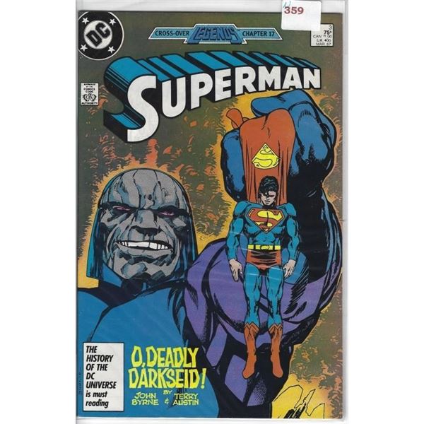 1987 DC COMICS SUPERMAN #3 MAR $.75 US  $1.00 CAN  40p UK