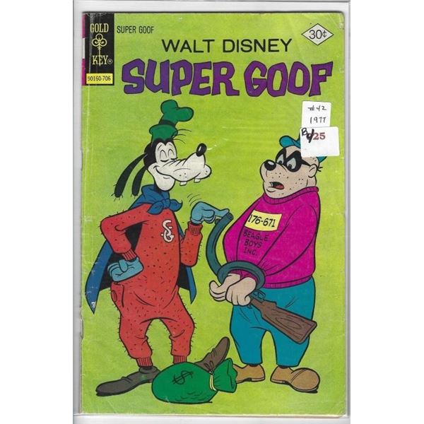 1977 GOLD KEY COMICS WALT DISNEY'S SUPER GOOF #42 30 CENTS