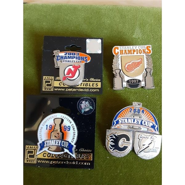 assorted NHL pins