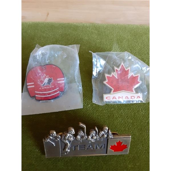 assorted Team Canada hockey pins