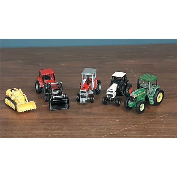 5 vintage metal Construction and farm equipment vehicles dinky toys size