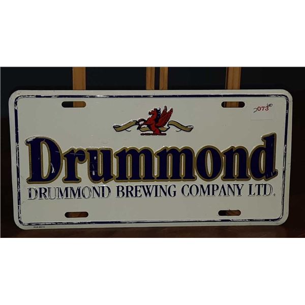 Drummond Brewing Company 6 inch by 12 inch metal license plate