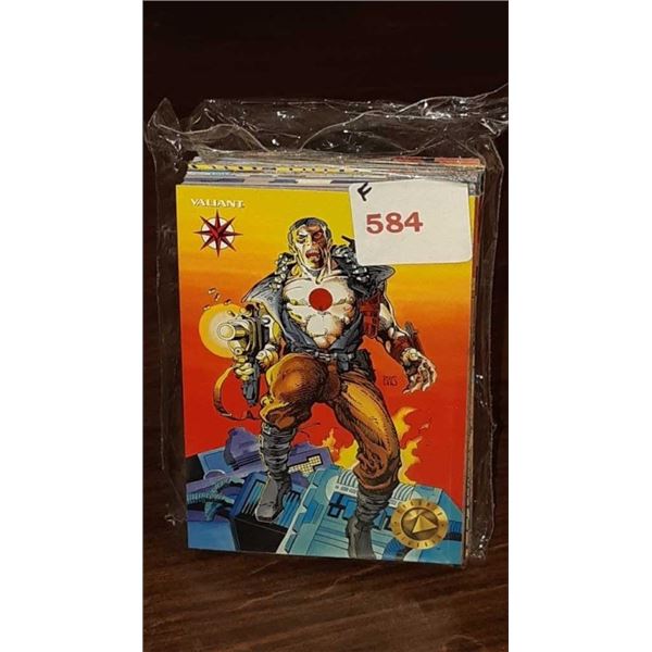 Package of vintage Valiant robot fighter trading cards