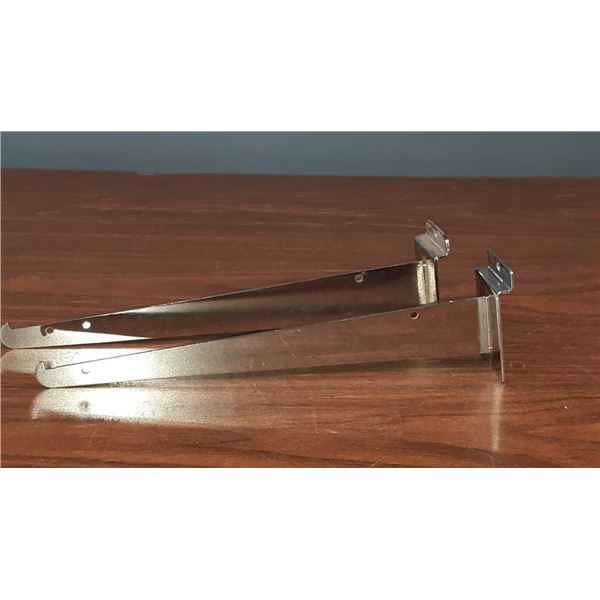 Pair of 12 inch chrome slat board brackets