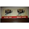 Image 1 : VINTAGE ROYAL LINE SALMON LABEL 9.75" X 4.5" PRODUCT OF ALASKA (566)