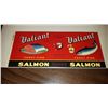 Image 1 : VINTAGE VALIANT PINK SALMON LABEL 9.75" X 4.5" PRODUCT OF CANADA THE RED BIRD COMPANY - BRUSSELS (56
