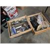 Image 1 : 2 wood boxes of shop supplies and tools