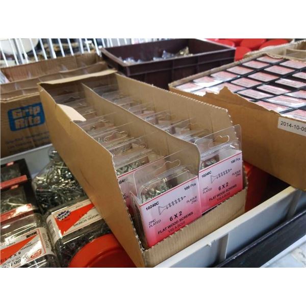Case of 6x2 flat wood screws