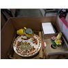 Image 2 : 2 BOXES OF ESTATE GOODS, GLUE GUN ,CARPET CLEANER, FIGURES, DECORATIVE PLATES