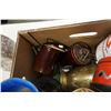 Image 3 : BOX OF VASES, LARGE PIGGY BANK, JUG, CANNISTERS