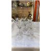 Image 2 : 6 CRYSTAL GLASSES, LIDDED DEPRESSION GLASS DISH,VINTAGE  COLORED MASON JAR AND CROWN MASON JAR, AND 