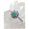 Image 2 : STERLING SILVER RING SET W/ EMERALDS AND CZ W/ APPRAISAL $795