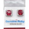 Image 2 : STERLING SILVER RUBY 5.99CTS AND CZ EARRINGS W/ APPRAISAL $1000