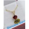 Image 1 : 10KT GOLD HEART PENDANT ACCENETED W/ GOLD PLATED SILVER CHAIN SET W/ GENUINE GARNET W/ APPRAISAL $35