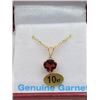 Image 2 : 10KT GOLD HEART PENDANT ACCENETED W/ GOLD PLATED SILVER CHAIN SET W/ GENUINE GARNET W/ APPRAISAL $35