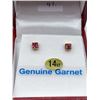 Image 2 : 14KT GENUINE GARNET EARRINGS RETAIL  $200