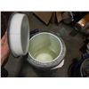 Image 8 : Galvanized drink dispenser and wash bucket with milk can