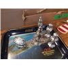 Image 2 : SILVER PLATE TEA SERVICE ON TRAY AND SALT AND PEPPERS