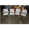 Image 3 : 4 WHITE STACKING CHAIRS