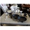 Image 1 : 2 cast iron bird bath with three stands and other cast iron