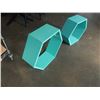 Image 2 : 2 MODERN TEAL HANGING SHELFS