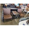 Image 1 : 3 PIECE METAL PATIO SET - 2 CHAIRS AND STONE TOP ENDTABLE